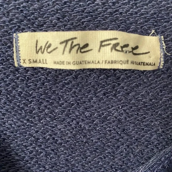 We The Free Blue Number 13 (T Swift) Camden Oversized Distressed Sweatshirt XS - Picture 5 of 7